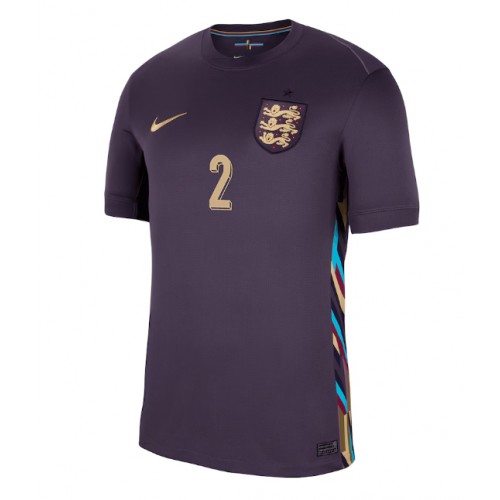 Echipament fotbal Anglia Kyle Walker #2 Tricou Deplasare European 2024 maneca scurta Echipament fotbal Anglia Kyle Walker #2 Tricou Deplasare European 2024 maneca scurta